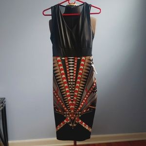 Geometric print midi dress